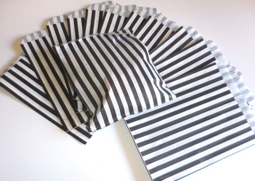 SRH Papiertüten - Candy Bags/Flachbeutel Black Stripe