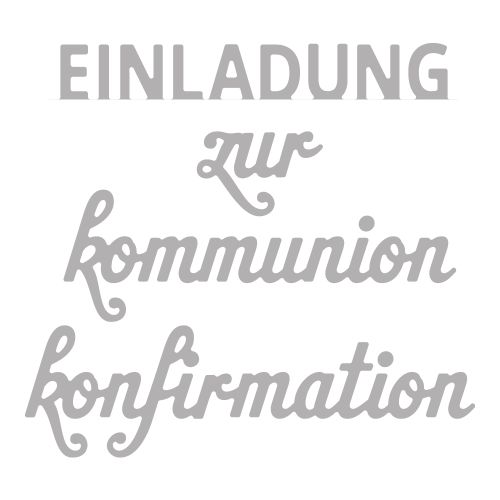 RYH Maschinenstanze Stanzschablone - Einladung zur Kommunion/Konfirmation