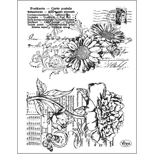 VID Clear Stempel - Gerbera & Pfingstrosen