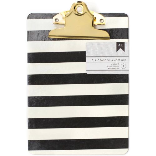 AMC Clipboard / Klemmbrett Black & White Stripes 13 x 18 cm