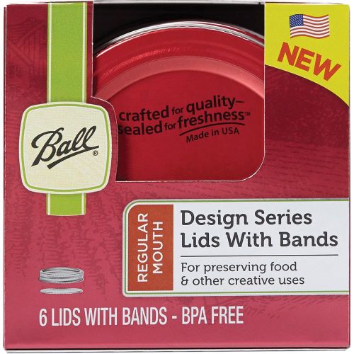 LWC Design Red Lids/Deckel für Einmachglas/Ball Regular Mouth Mason Jar