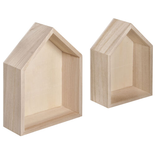 RYH Wood Art - Regal Minihaus 2er Set