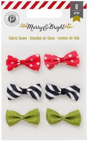 PKP Embellishments - Merry & Bright Fabric Bows/Schleifen