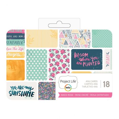 AMC Becky Higgins Project Life - Journaling Cards 4x6" Inked Rose