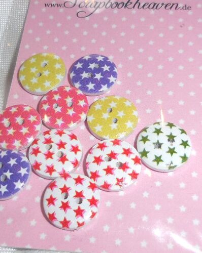 SRH Embellishments - Buttons/Knöpfe Sternchen 15 mm