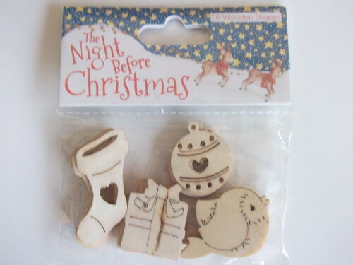 TRC Embellishments - Wooden Shapes/Holzteile The night before Christmas