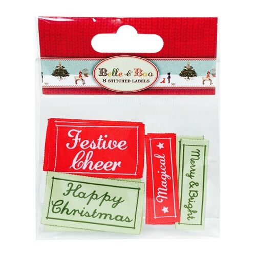 TRC Embellishments - Ribbon Tags/Etiketten aus Stoff Belle & Boo Christmas