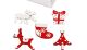 CCH Embellishments - Holzelemente Weiss-rote Weihnachten