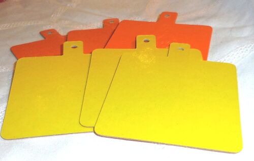SRH 12 Stück Tags - Quadrat Gelb/Orange