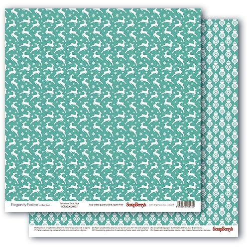 SCB Cardstock - Elegantly Festive Reindeer True Teal