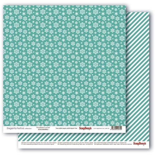 SCB Cardstock - Elegantly Festive Snowflake True Teal