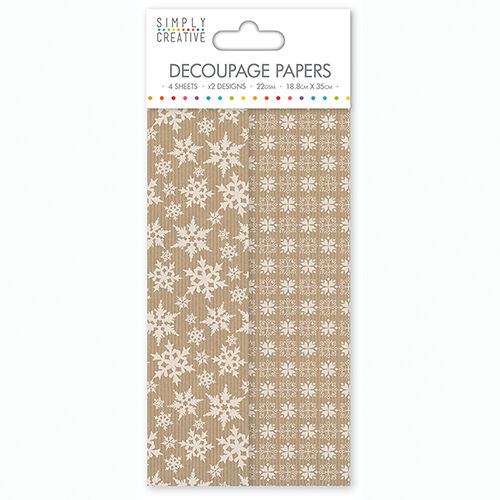 TRC Decoupage Papier - Kraft Snowflakes