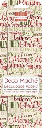 TRC Decoupage Papier - First Edition Xmas Words