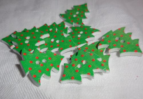 SRH Embellishments - Buttons/Knöpfe Tree red Dots