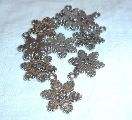 SRH Charm 5 Stück - Silber Snowflake 22x16 mm