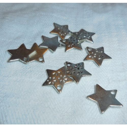 SRH Charm 10 Stück - Silber Star/Stern 14x14 mm