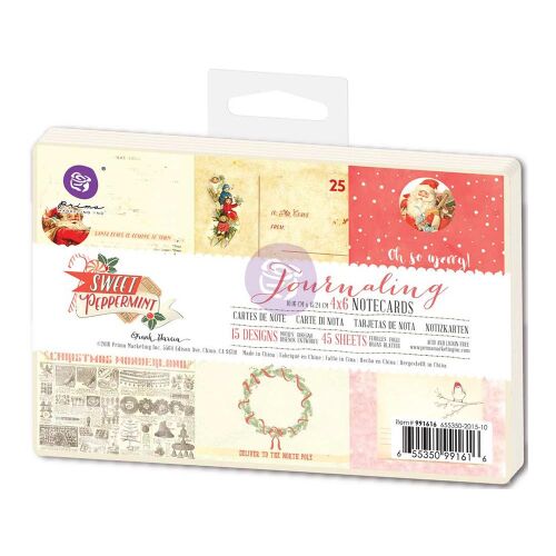 PRM Journaling Notecards Pad 4x6" - Sweet Peppermint