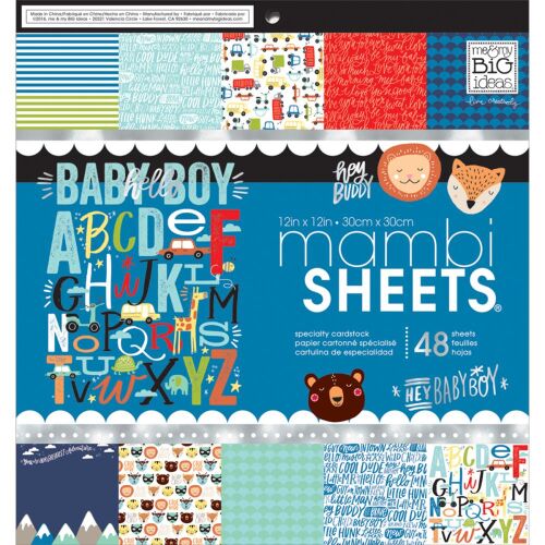MAMBI Paper Pad 12x12 - Baby Boy Dreams