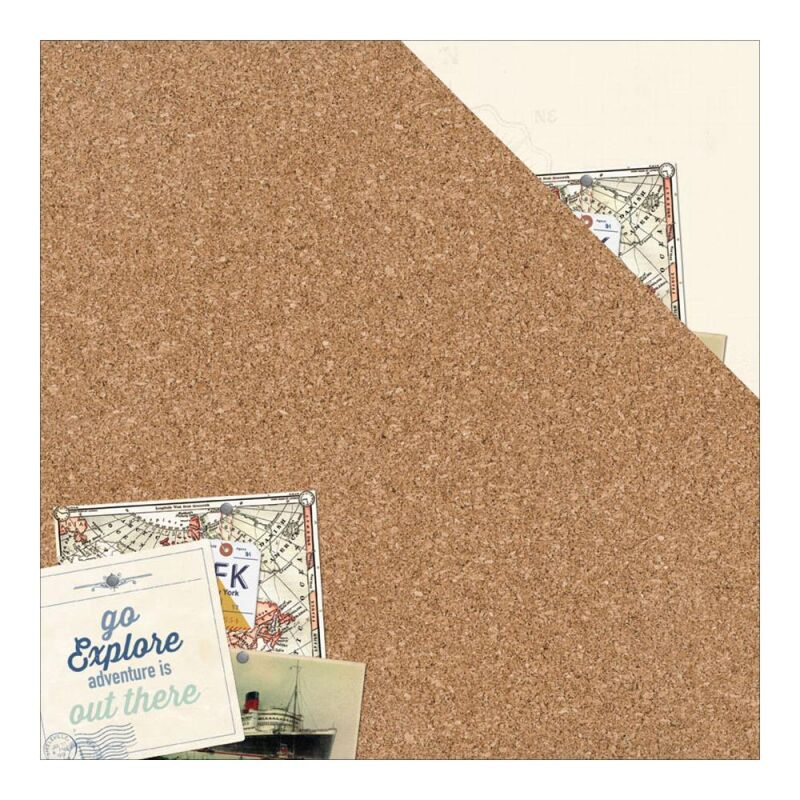 ATQ Cardstock Explore Cork Board Collage/Cream Grid Collage, 1,30