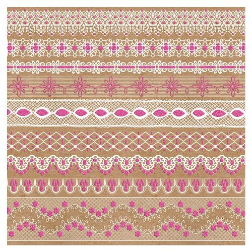 RRI Cardstock - Kraftastic Glitter Pink Trim