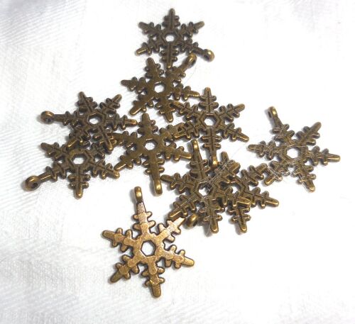 SRH Charm 5 Stück - Bronze Schneeflocke/Snowflake 22x20mm