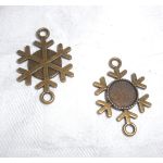 SRH Charm - Bronze Medallion Snowflake/Schneeflocke 35x23 mm