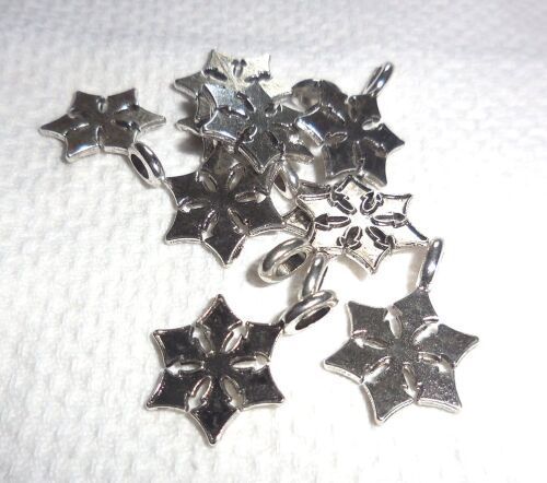 SRH Charm 5 Stück - Silver Snowflake/Schneeflocke 28x17 mm