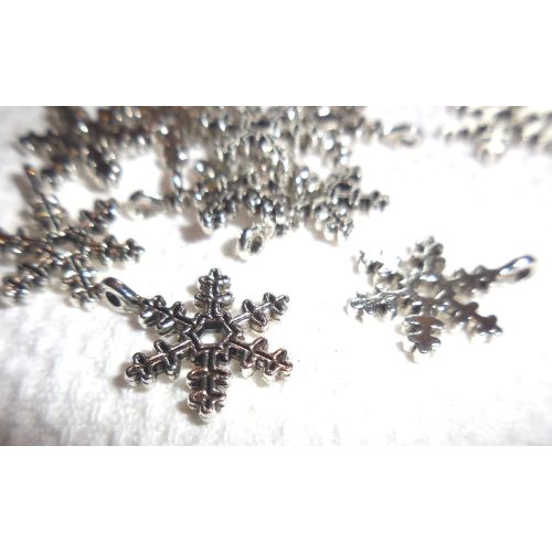 SRH Charm - 5 Stück Silver Snowflake/Schneeflocke 21x15 mm