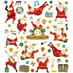 CCH Sticker - Music Santa Glitter
