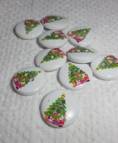 SRH Embellishments - Buttons/Knöpfe Christmas Tree/Weihnachtsbaum