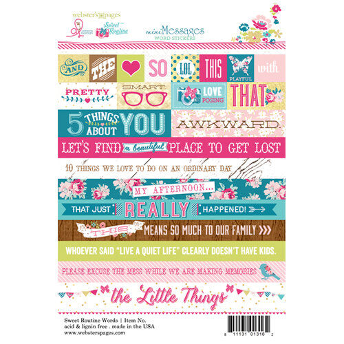 WBP Sticker - Sweet Routine Mini Word Sticker, 2,95