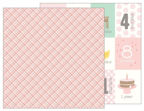PEB Cardstock -  Lullaby Baby Girl Plaid
