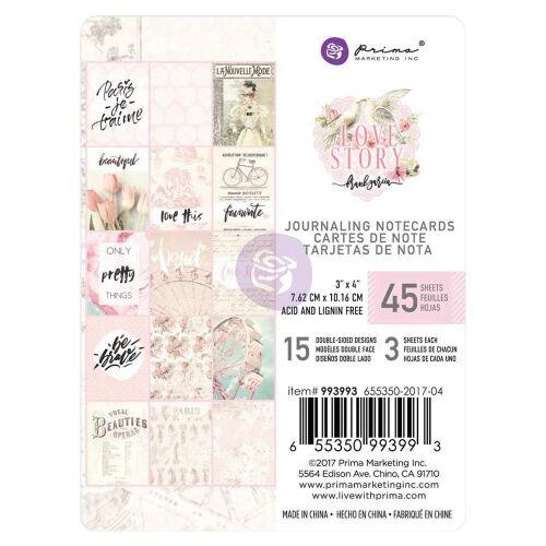 PRM Journaling Notecards 3x4" - Love Story