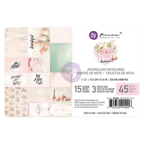 PRM Journaling Notecards Pad 4x6" - Love Story