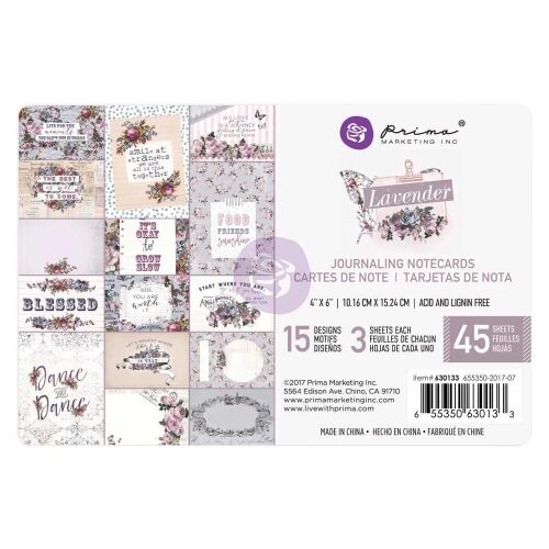 PRM Journaling Notecards Pad 4"x6" - Lavender