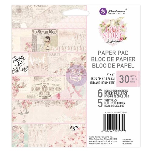 PRM Paper Pad 6x6 - Love Story