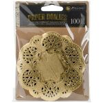 PRM Doilies/Papierspitzen/Tortendeckchen Gold 100 Stück