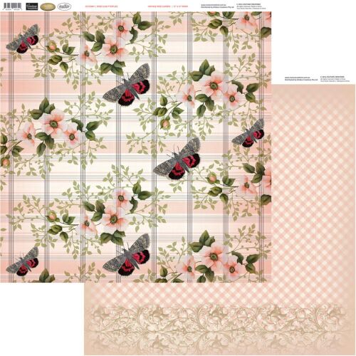 Rustic Roses Cardstock COC Cardstock - Vintage Rose Garden Rose & Butterflies, 1,10
