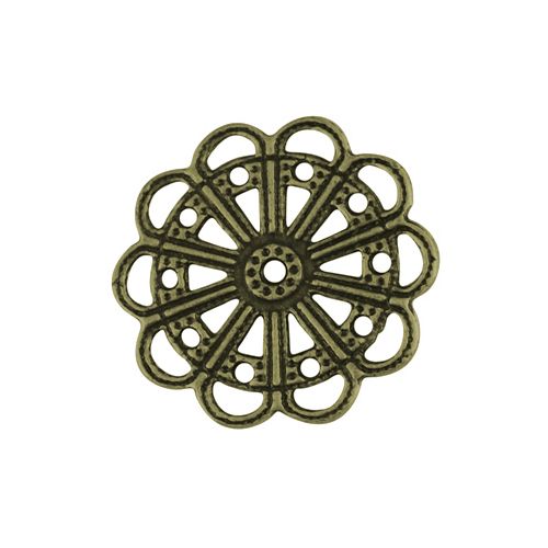 SRH Charm 5 Stück - Flower Antique Bronze