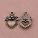 SRH Charm 5 Stück - Herz mit Blümchen/Heart Antique Bronze
