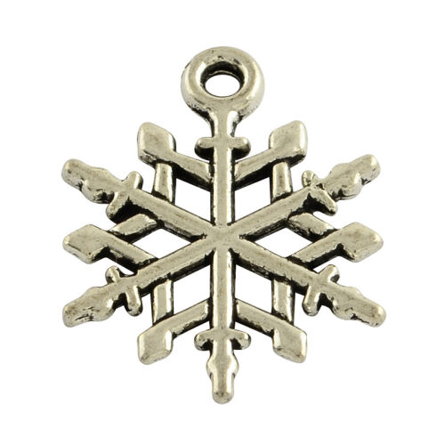 SRH Charm 5 Stück - Snowflake/Schneeflocke Antique Silber