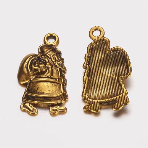 SRH Charm 5 Stück - Nikolaus/Santa Claus Antique Gold