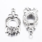 SRH Charm 5 Stück - Silver Cabochon Setting/Medallion 31x18 mm