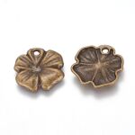 SRH Charm 5 Stück - Blume Antique Bronze