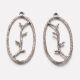 SRH Charm 5 Stück - Oval mit Zweig Antique Silver
