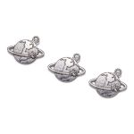 SRH Charm 5 Stück - Erdkugel/Welt Antique Silver