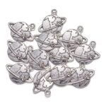 SRH Charm 5 Stück - Erdkugel/Welt Antique Silver