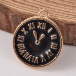 SRH Charm 3 Stück - Clock/Uhr emailliert schwarz