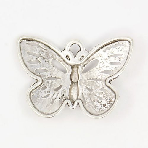 SRH Charm 5 Stück - Schmetterling/Butterfly Antique Silber