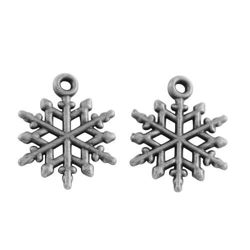 SRH Charm 5 Stück - Schneeflocke/Snowflake Antique Silber